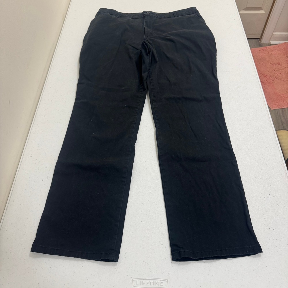 Lee Relaxed Fit Straight Leg Mid Rise Black Pants Womens Size 14 Medium